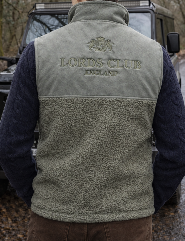 Sherpa Gilet - Olive The Lords Club Footwear