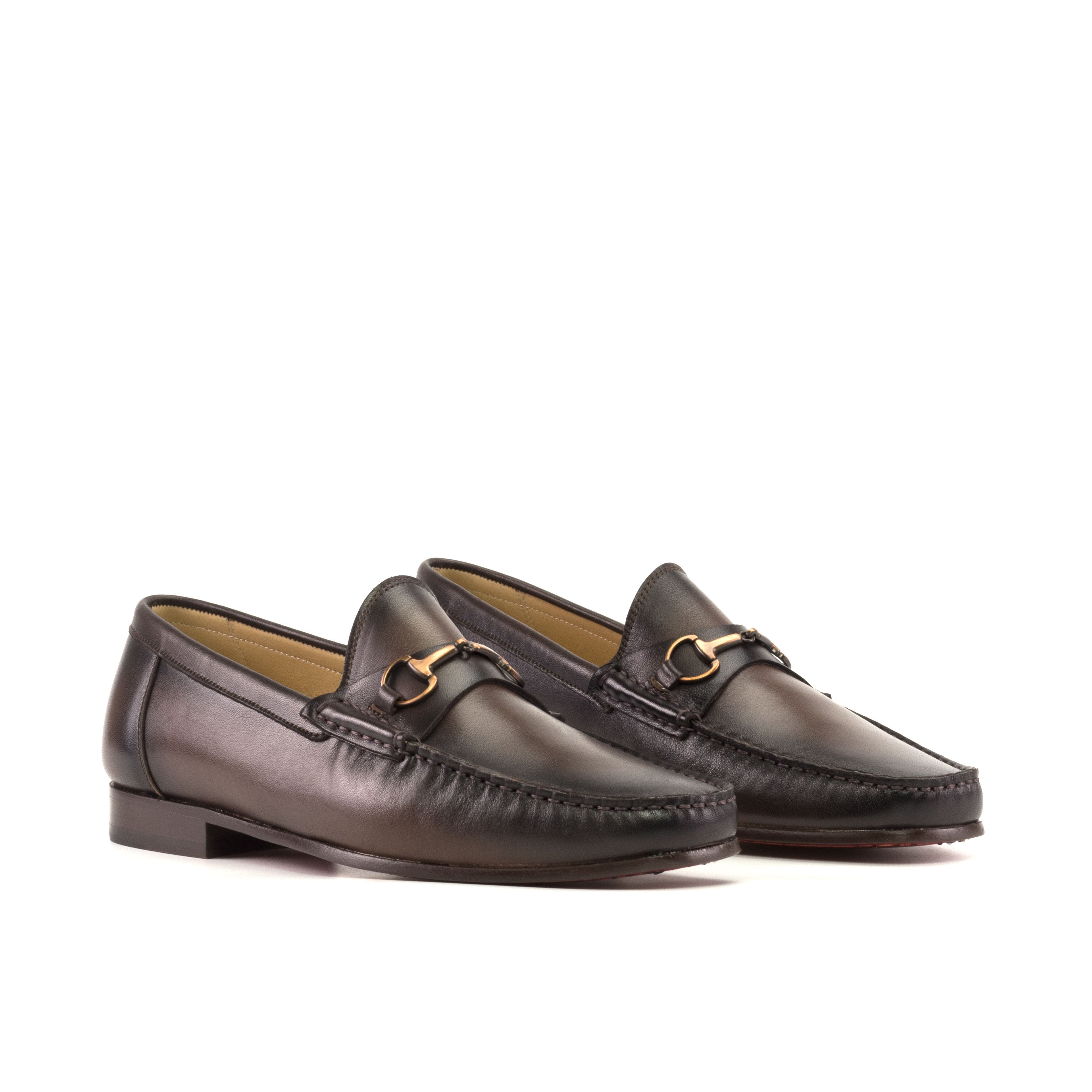 Horse-Bit Buckle Loafers - Dark Brown