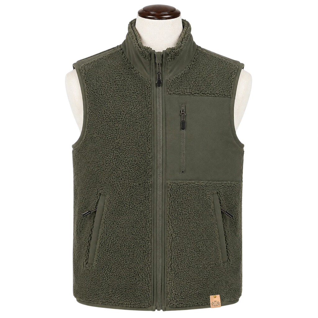 Sherpa Gilet - Olive The Lords Club Footwear