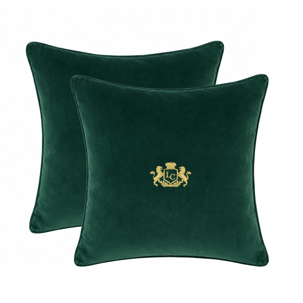 Lords Velvet Cushions Set Of 2 - Emerald Green The Lords Club Footwear