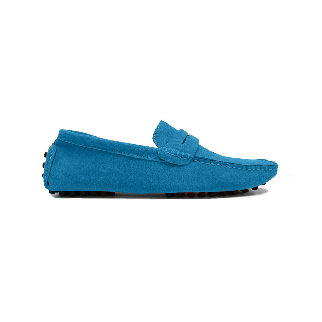 Lord London Penny Driving Loafers - Atlantis blue