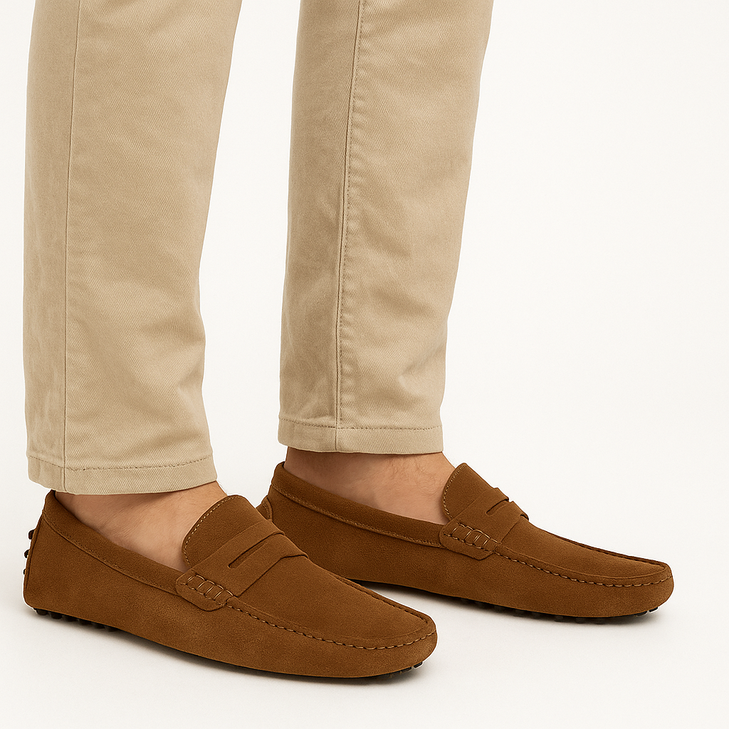 Lord London Penny Driving Loafers - Tan