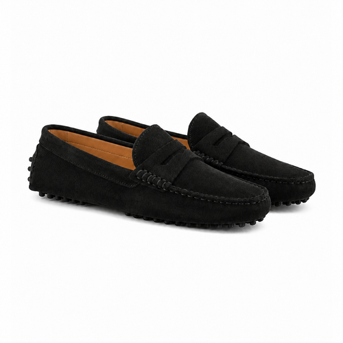 Lord London Penny Driving Loafers - Black Lord