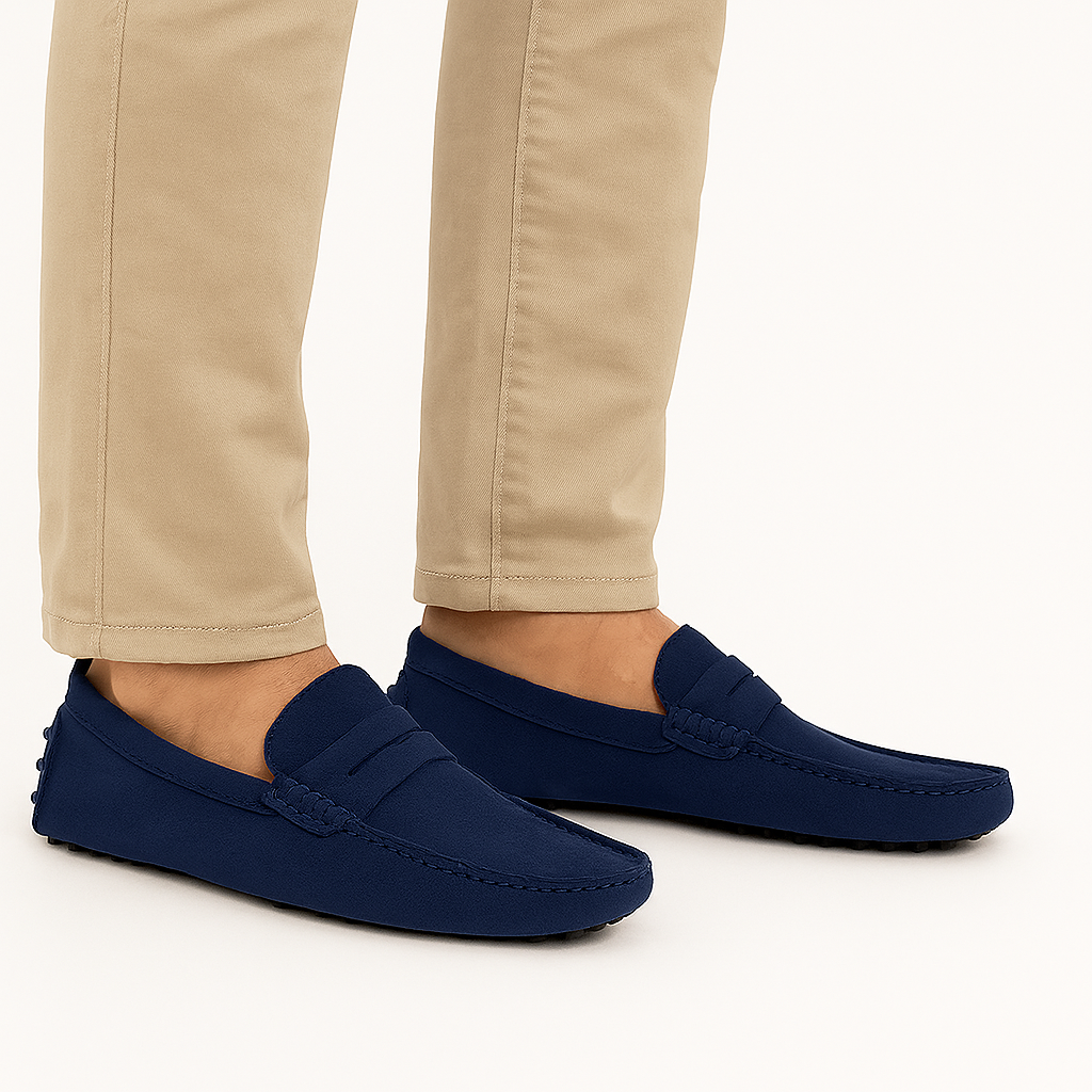 Lord London Penny Driving Loafers - Deepsea Blue
