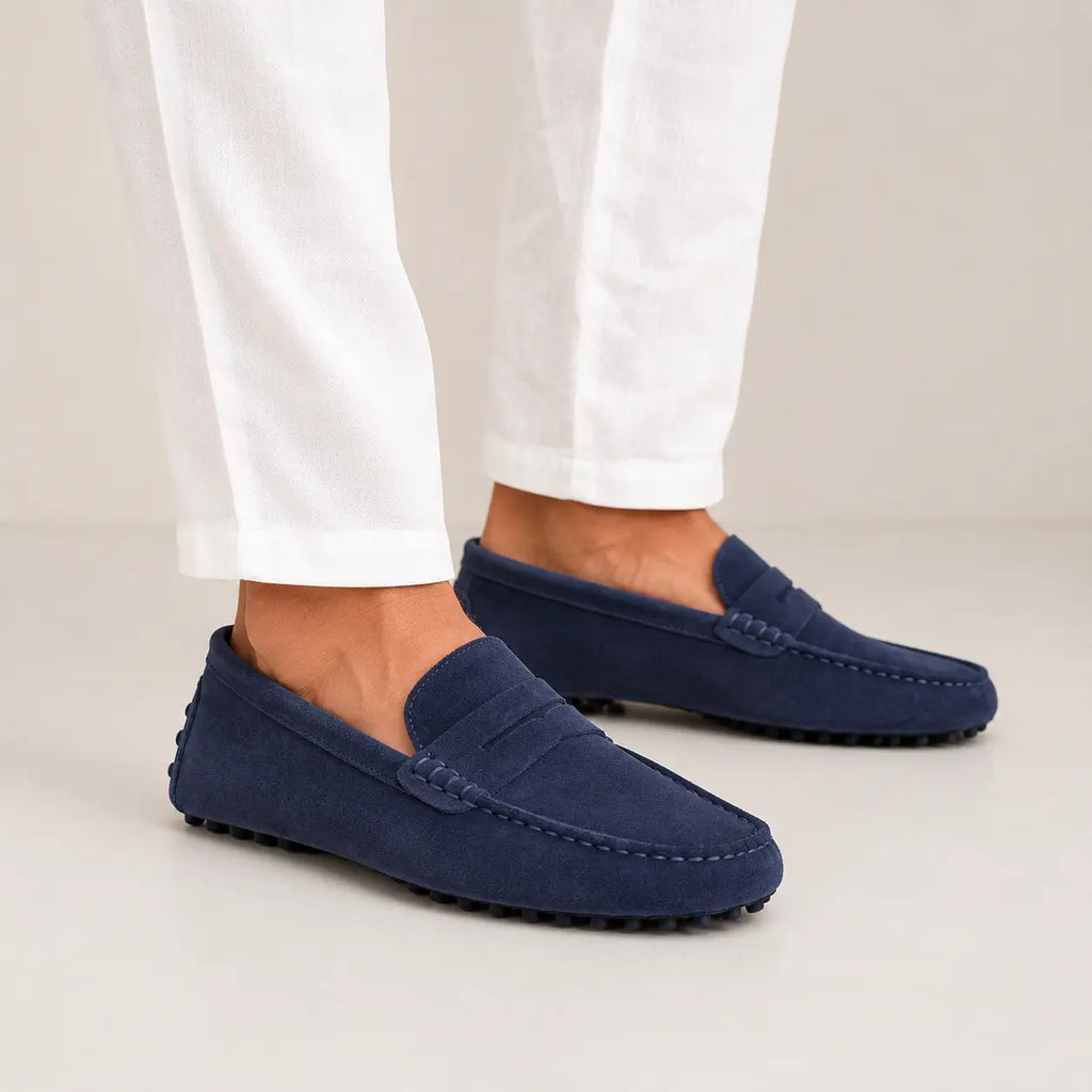 Lord London Penny Driving Loafers - Deep Sea Blue LORDS