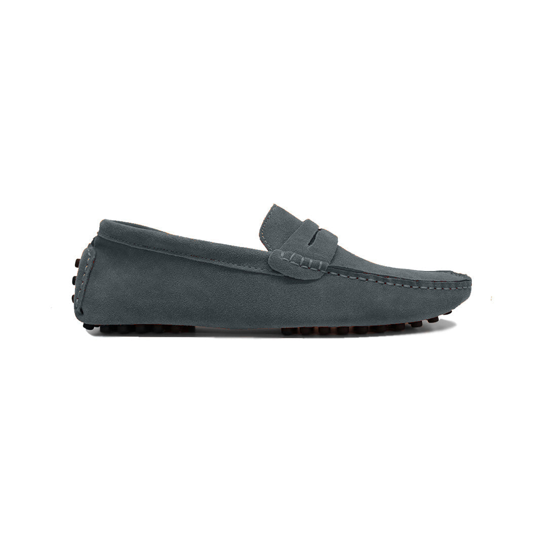 Lord London Penny Driving Loafers - Gun Metal Grey