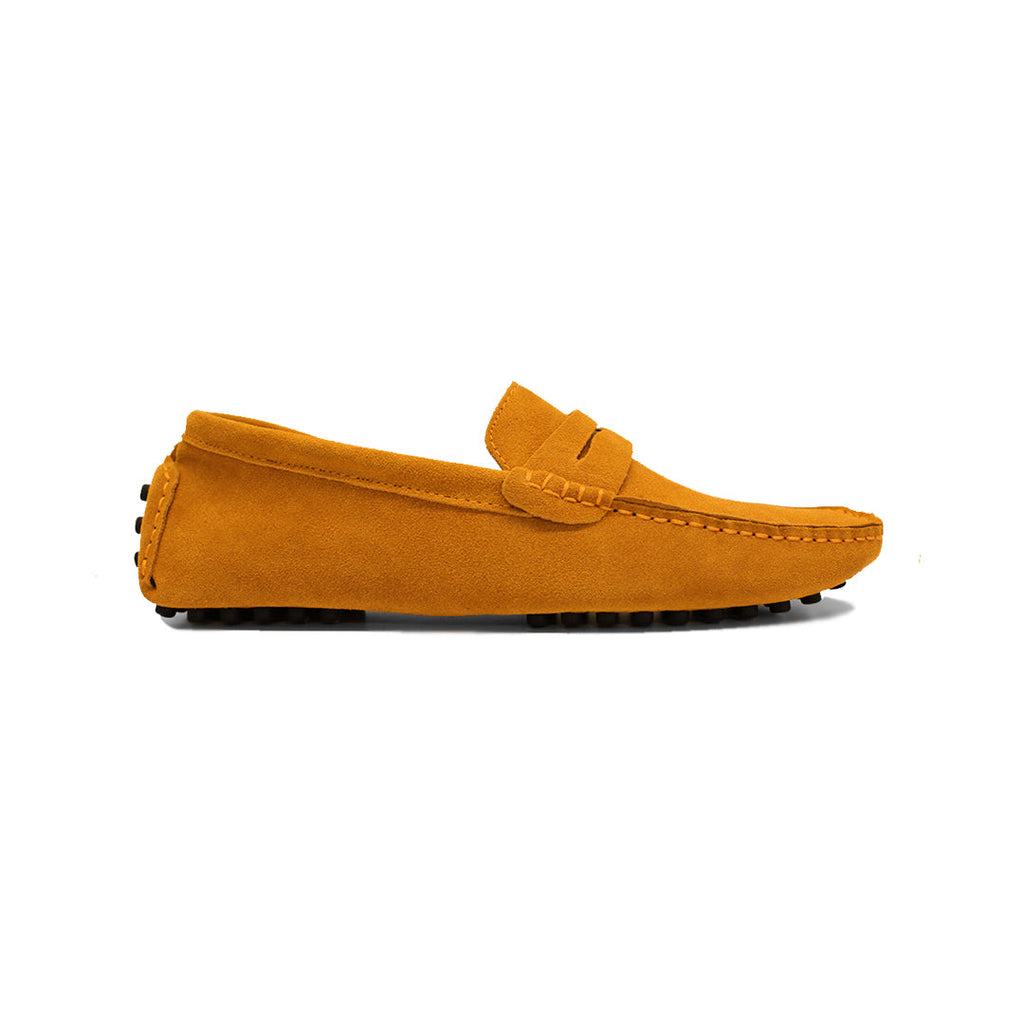 Lord London Penny Driving Loafers - Mustard Yellow