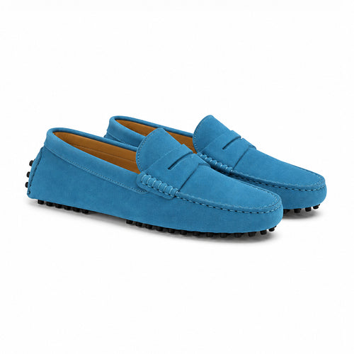 Lord London Penny Driving Loafers - Atlantis Blue Lord