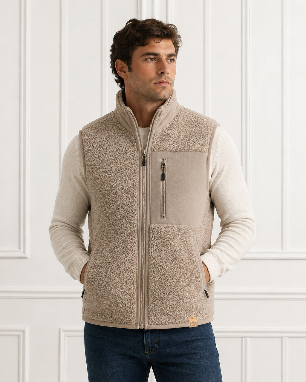 Sherpa Gilet - Beige The Lords Club Footwear