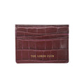 Personalised Card Holder - Burgundy Croc Pattern