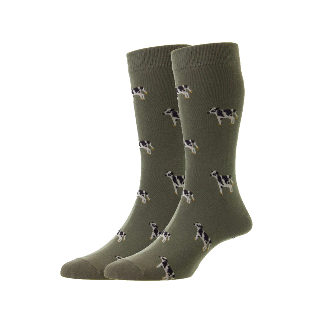 Cow socks - Olive