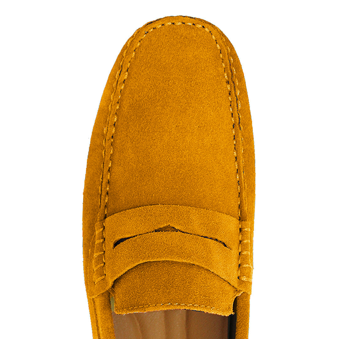 Lord London Penny Driving Loafers - Mustard Yellow
