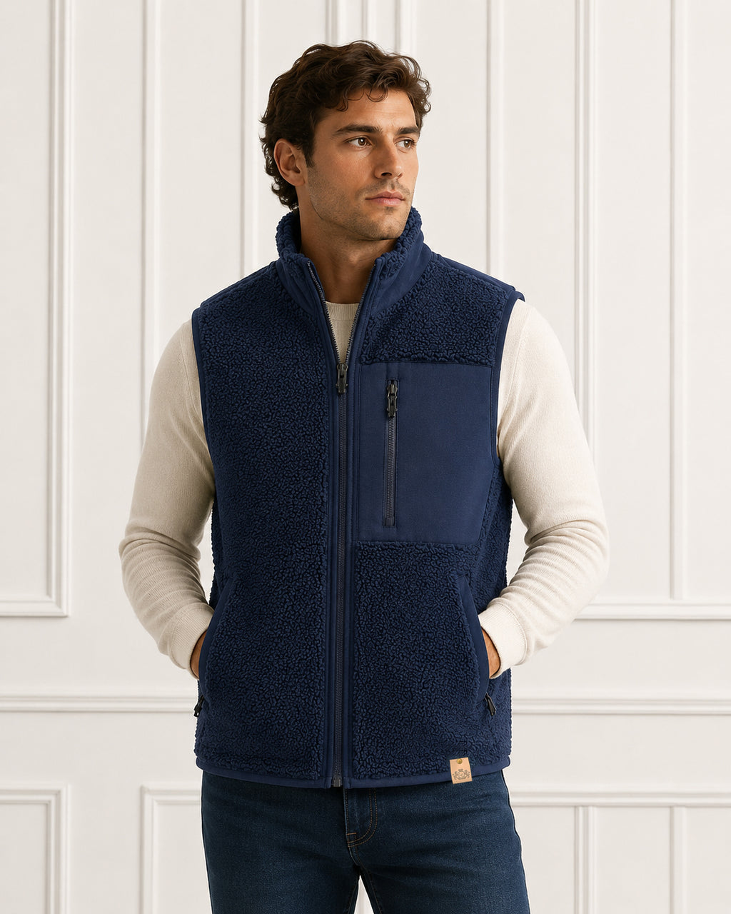 Sherpa Gilet - Navy The Lords Club Footwear