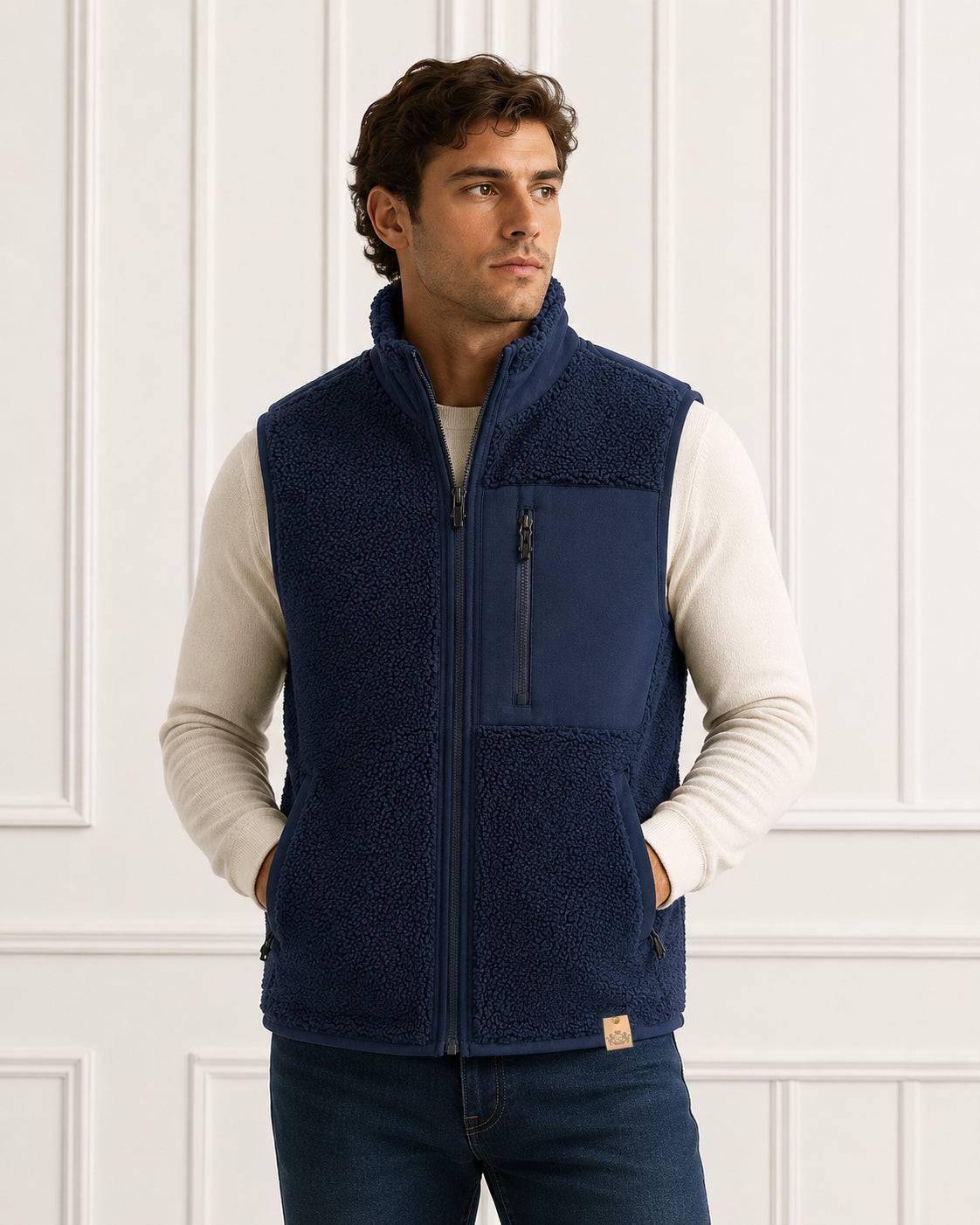 Sherpa Gilet - Navy The Lords Club Footwear