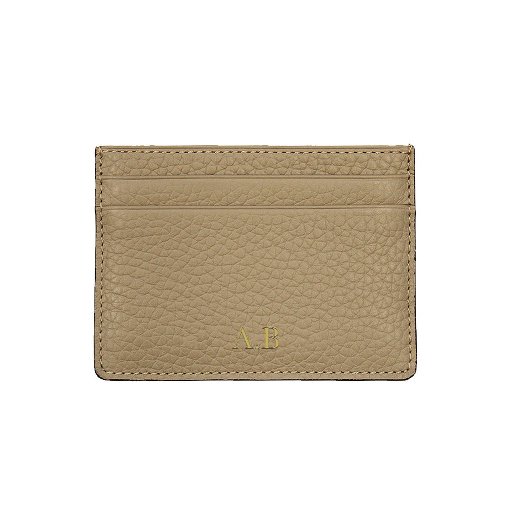 Personalised Card Holder - Parchemin Grained Leather