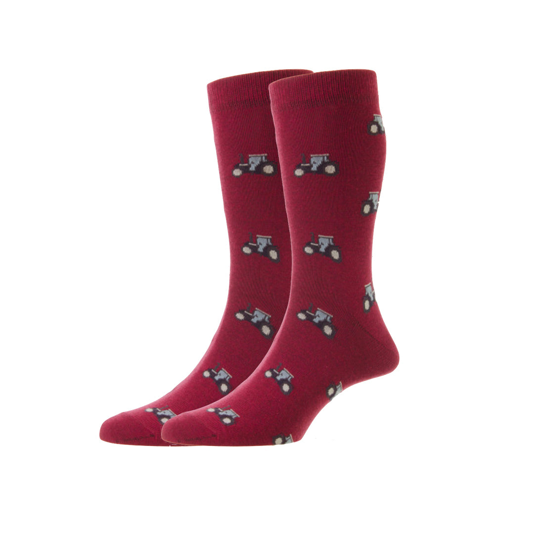 Tractor Socks - Claret