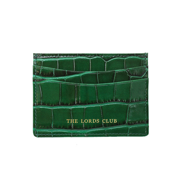 Personalised Card Holder - Emerald Green Croc Pattern